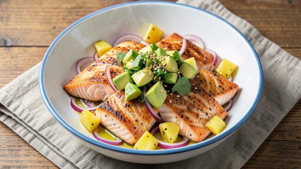 Baked Salmon With Pineapple Salsa Recipe: Tropical Crisp and Sweet Contrast