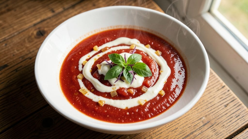 Creamy Tomato Soup Recipe With Tomato Sauce: Velvety Silky Texture From Pantry Staples
