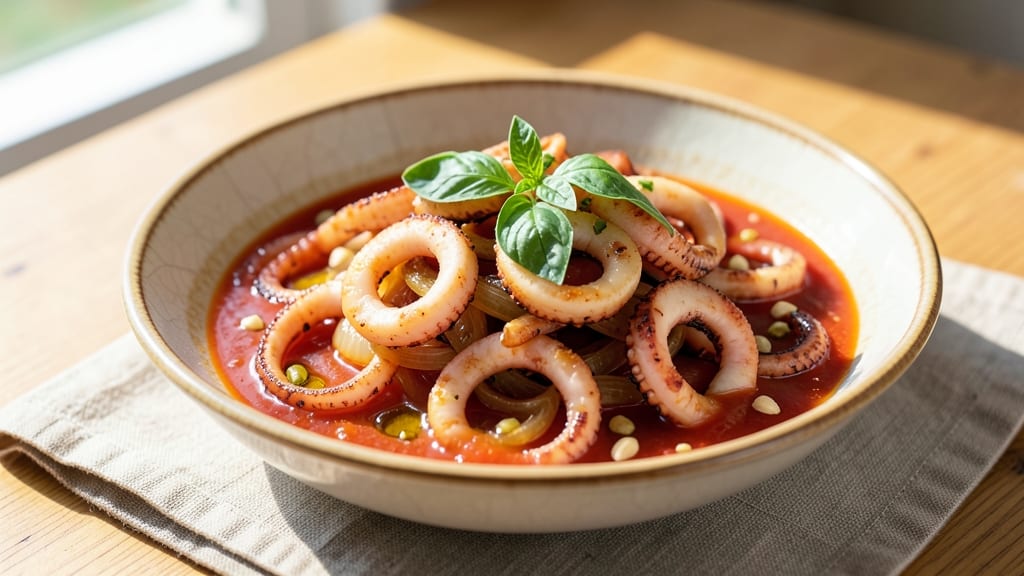 Squid in Tomato Sauce Recipe: Crispy Calamari in Rich, Herby Marinara